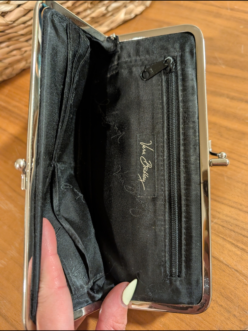 Vera Bradley Black Quilted Floral Clasp Wallet - Picture 5 of 8
